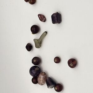 Assorted Glass Beads in Purple and Brown